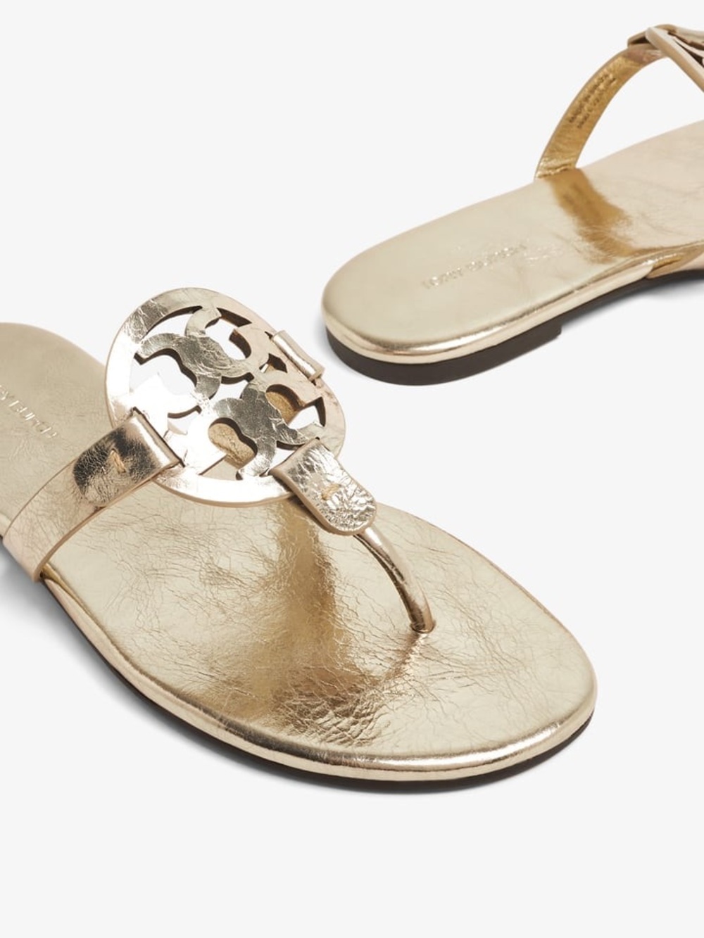 Tory Burch Miller Thong Sandals in Spark Gold NWOB